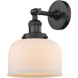 Large Bell-1 Light Wall Sconce in Industrial Style-8 Inches Wide by 12 Inches High