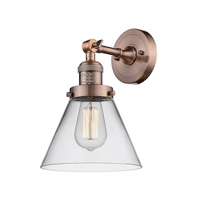 Cone - 1 Light Wall Sconce In Industrial Style-10.5 Inches Tall and 8 Inches Wide