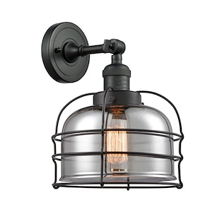 Bell Cage - 1 Light Wall Sconce In Traditional Style-12 Inches Tall and 9 Inches Wide