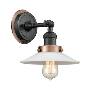 Halophane - 1 Light Wall Sconce In Industrial Style-8 Inches Tall and 8.5 Inches Wide - 1289016