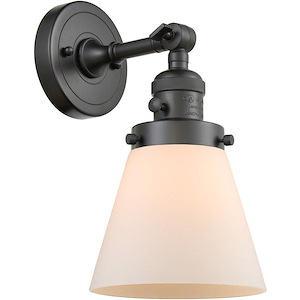 Small Cone-1 Light Wall Sconce in Industrial Style-6.25 Inches Wide by 10 Inches High