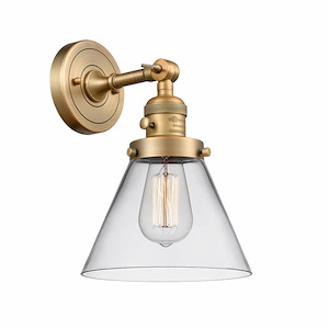 Franklin Restoration - 1 Light Cone Wall Sconce In IndustrialStyle-10 Inches Tall and 8 Inches Wide