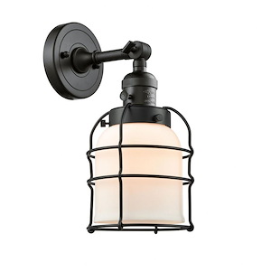 Bell Cage - 1 Light Wall Sconce In Traditional Style-12 Inches Tall and 6 Inches Wide