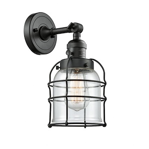 Bell Cage - 1 Light Wall Sconce In Traditional Style-12 Inches Tall and 6 Inches Wide
