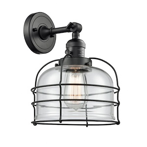 Bell Cage - 1 Light Wall Sconce In Traditional Style-12 Inches Tall and 9 Inches Wide