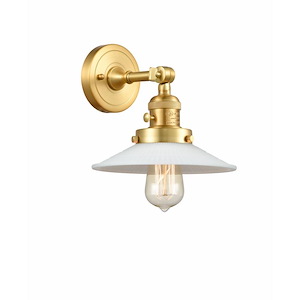 Halophane - 1 Light Wall Sconce In Industrial Style-8 Inches Tall and 8.5 Inches Wide