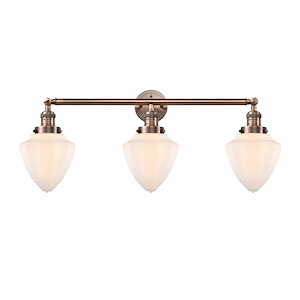 Bullet - 3 Light Bath Vanity In Traditional Style-15 Inches Tall and 33.75 Inches Wide