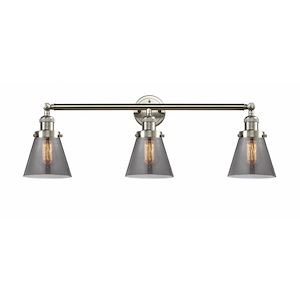 Cone - 3 Light Bath Vanity In Industrial Style-11 Inches Tall and 30 Inches Wide