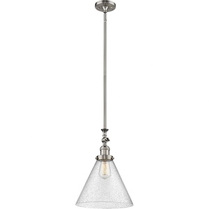 Large Cone-One Light Heavy Swivel Mini Pendant-7 Inches Wide by 14 Inches High