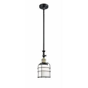 Bell Cage - 1 Light Stem Hung Tiltable Mini Pendant In Traditional Style-13 Inches Tall and 6 Inches Wide - 1289075