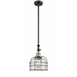 Bell Cage - 1 Light Mini Pendant In Traditional Style-13 Inches Tall and 9 Inches Wide