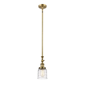 Bell - 1 Light Stem Hung Tiltable Mini Pendant In Industrial Style-14 Inches Tall and 5 Inches Wide