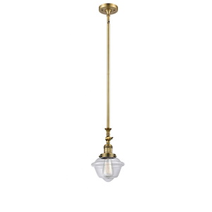 Oxford - 1 Light Stem Hung Tiltable Mini Pendant In Traditional Style-12 Inches Tall and 7.5 Inches Wide
