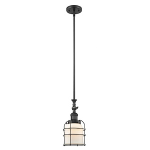 Bell Cage - 1 Light Stem Hung Tiltable Mini Pendant In Traditional Style-13 Inches Tall and 6 Inches Wide - 1289075
