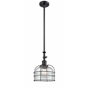 Bell Cage - 1 Light Mini Pendant In Traditional Style-13 Inches Tall and 9 Inches Wide