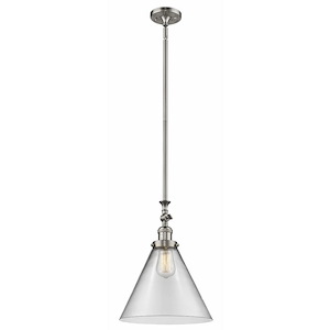 Cone - 1 Light Stem Hung Tiltable Mini Pendant In Industrial Style-18 Inches Tall and 12 Inches Wide - 1289066