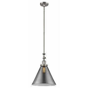 Cone - 1 Light Stem Hung Tiltable Mini Pendant In Industrial Style-18 Inches Tall and 12 Inches Wide