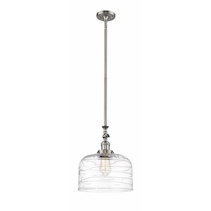 Bell - 1 Light Stem Hung Mini Pendant In Industrial Style-15 Inches Tall and 12 Inches Wide