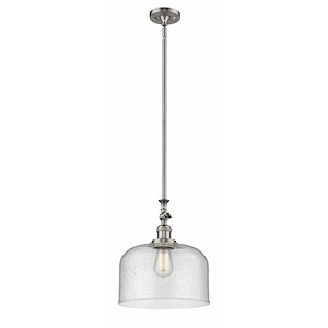 Bell - 1 Light Stem Hung Mini Pendant In Industrial Style-15 Inches Tall and 12 Inches Wide