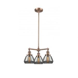 Fulton-Three Light Adjustable Chandelier-22 Inches Wide by 13 Inches High