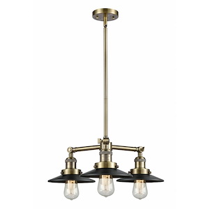 Railroad - 3 Light Chandelier In Traditional Style-8 Inches Tall and 19 Inches Wide - 1289089