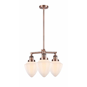 Bullet - 3 Light Chandelier In Traditional Style-17 Inches Tall and 20 Inches Wide