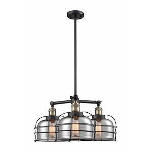 Bell Cage - 3 Light Chandelier In Industrial Style-17 Inches Tall and 24 Inches Wide