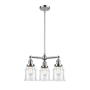 Canton - 3 Light Chandelier In Industrial Style-13 Inches Tall and 18 Inches Wide