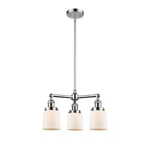 Bell - 3 Light Chandelier In Industrial Style-11 Inches Tall and 19 Inches Wide