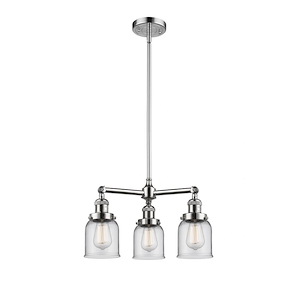 Bell - 3 Light Chandelier In Industrial Style-11 Inches Tall and 19 Inches Wide