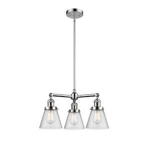 Cone - 3 Light Chandelier In Industrial Style-11 Inches Tall and 19 Inches Wide - 1289059