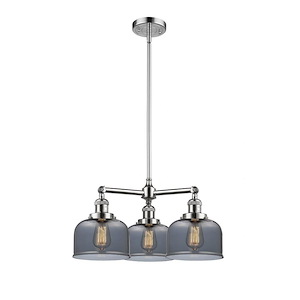 Bell - 3 Light Chandelier In Industrial Style-11 Inches Tall and 22 Inches Wide