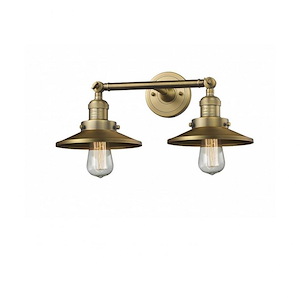 Two Light Railroad Wall Sconce-18 Inches Wide by 8 Inches High