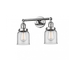 Small Bell-2 Light Bath Vanity in Industrial Style-16 Inches Wide by 10 Inches High