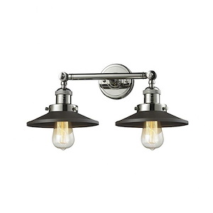 Railroad-Two Light Adjustable Wall Sconce-18 Inches Wide by 8 Inches High