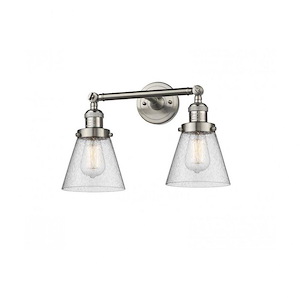 Small Bell-Two Light Adjustable Wall Sconce-16 Inches Wide by 10 Inches High