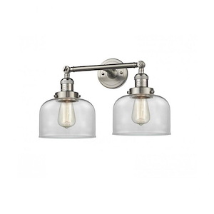Large Bell-2 Light Bath Vanity in Industrial Style-19 Inches Wide by 12 Inches High
