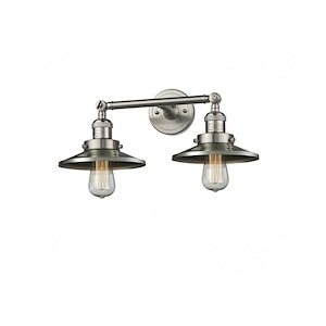 Two Light Railroad Wall Sconce-18 Inches Wide by 8 Inches High
