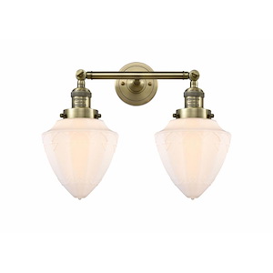 Bullet - 2 Light Bath Vanity In Traditional Style-15 Inches Tall and 17.63 Inches Wide