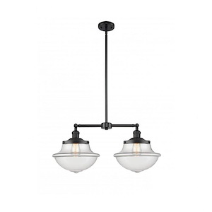 Large Oxford-2 Light Chandelier in Traditional Style-25 Inches Wide by 10 Inches High
