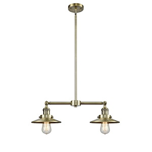 Railroad - 100W 2 LED Stem Adjustable Island-10 Inch Tall and 21 Inch Wide - 1422460