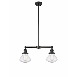 Olean - 2 Light Island In Industrial Style-7.75 Inches Tall and 21.75 Inches Wide - 1289072
