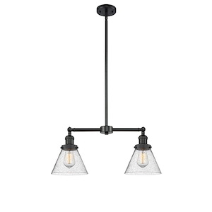 Cone - 2 Light Stem Adjustable Island-10 Inch Tall and 21 Inch Wide - 1289073