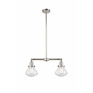Olean - 2 Light Island In Industrial Style-7.75 Inches Tall and 21.75 Inches Wide