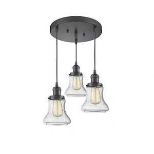 Bellmont-Three Light Adjustable Cord Pan Chandelier-13 Inches Wide