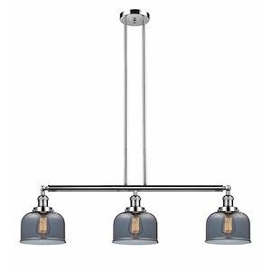 Bell - 3 Light Stem Hung Island In Industrial Style-13 Inches Tall and 40.5 Inches Wide - 1285384