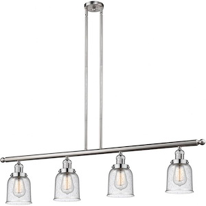 Small Bell-Four Light Adjustable Stem Island-48 Inches Wide by 10 Inches High