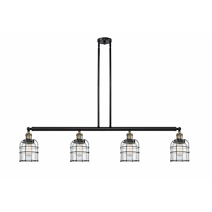 Bell Cage - 4 Light Island In Industrial Style-10 Inches Tall and 49.63 Inches Wide