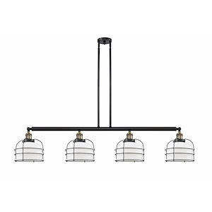 Bell Cage - 4 Light Island In Industrial Style-10 Inches Tall and 52.63 Inches Wide