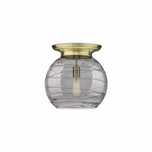 Athens Deco Swirl - 1 Light Flush Mount In Industrial Style-13.63 Inches Tall and 13.75 Inches Wide